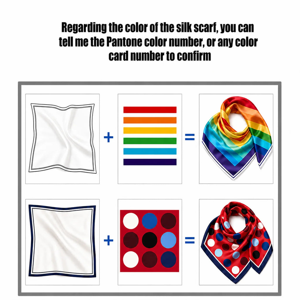 Custom 18 Momme Mulberry Silk Scarf with Digital Print Logo | Bulk Corporate Gifts & Retail Accessories