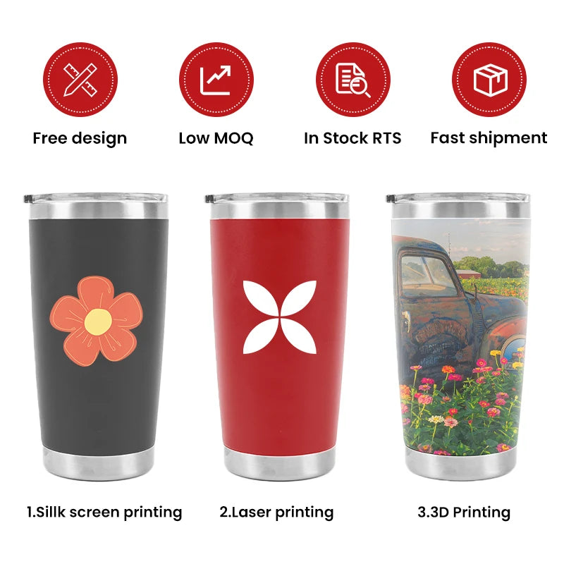 20oz Vacuum Insulated Stainless Steel Tumbler with Lid for Coffee, Iced Drinks and Everyday Travel
