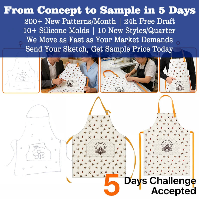 Custom Cotton Canvas Chef Apron | Sublimation Logo | BSCI/ISO Certified