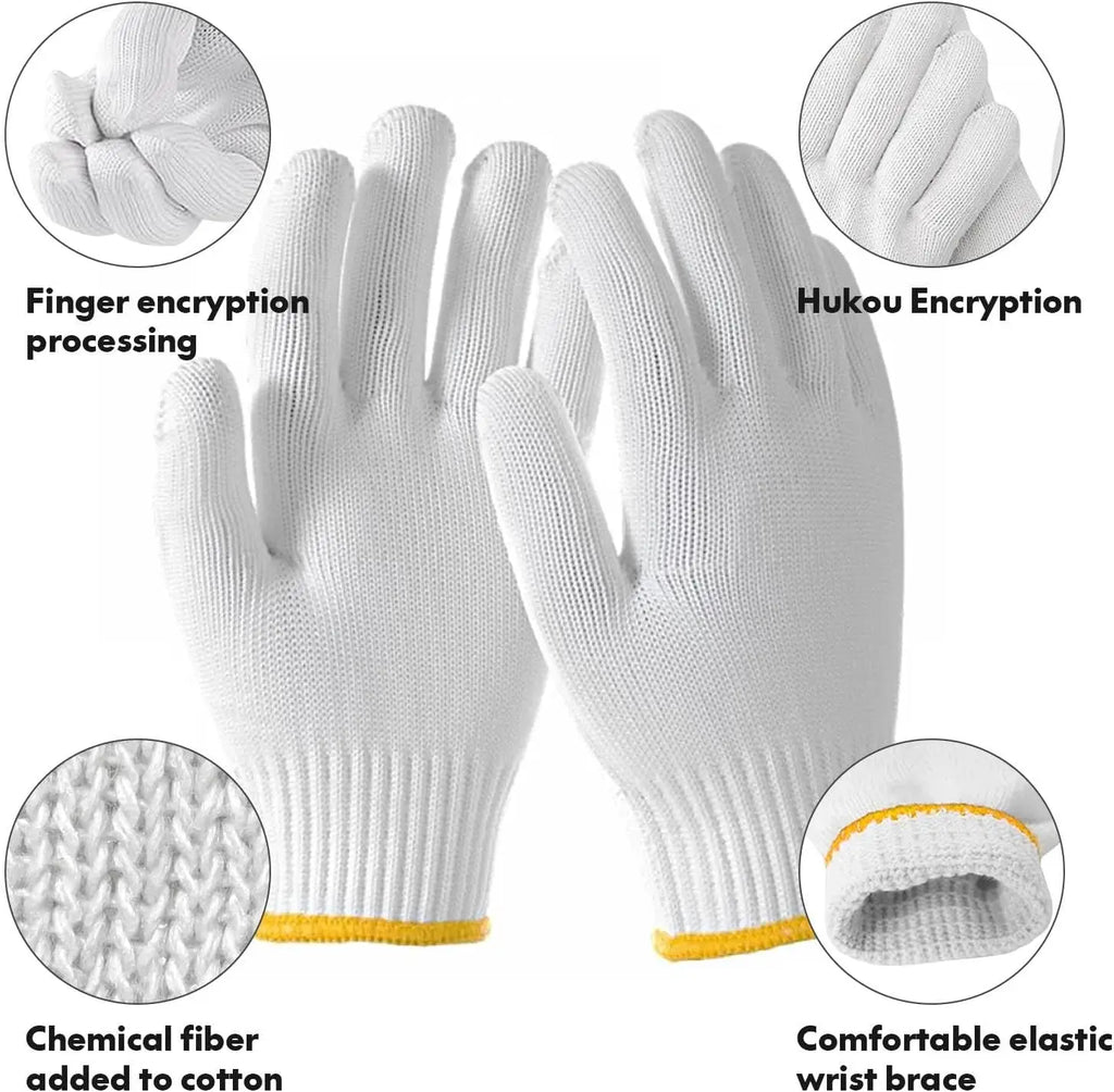 Custom Cotton Work Gloves with Printing | Bulk MOQ 8 Pairs