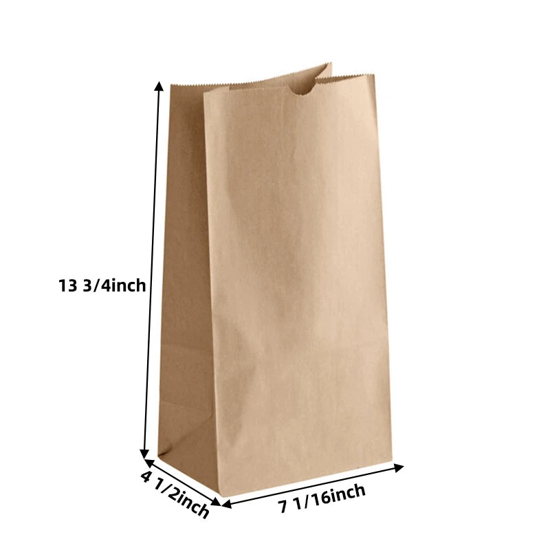 Custom Kraft Paper Bags 100% Recycled | Logo Printing | Restaurant Takeout