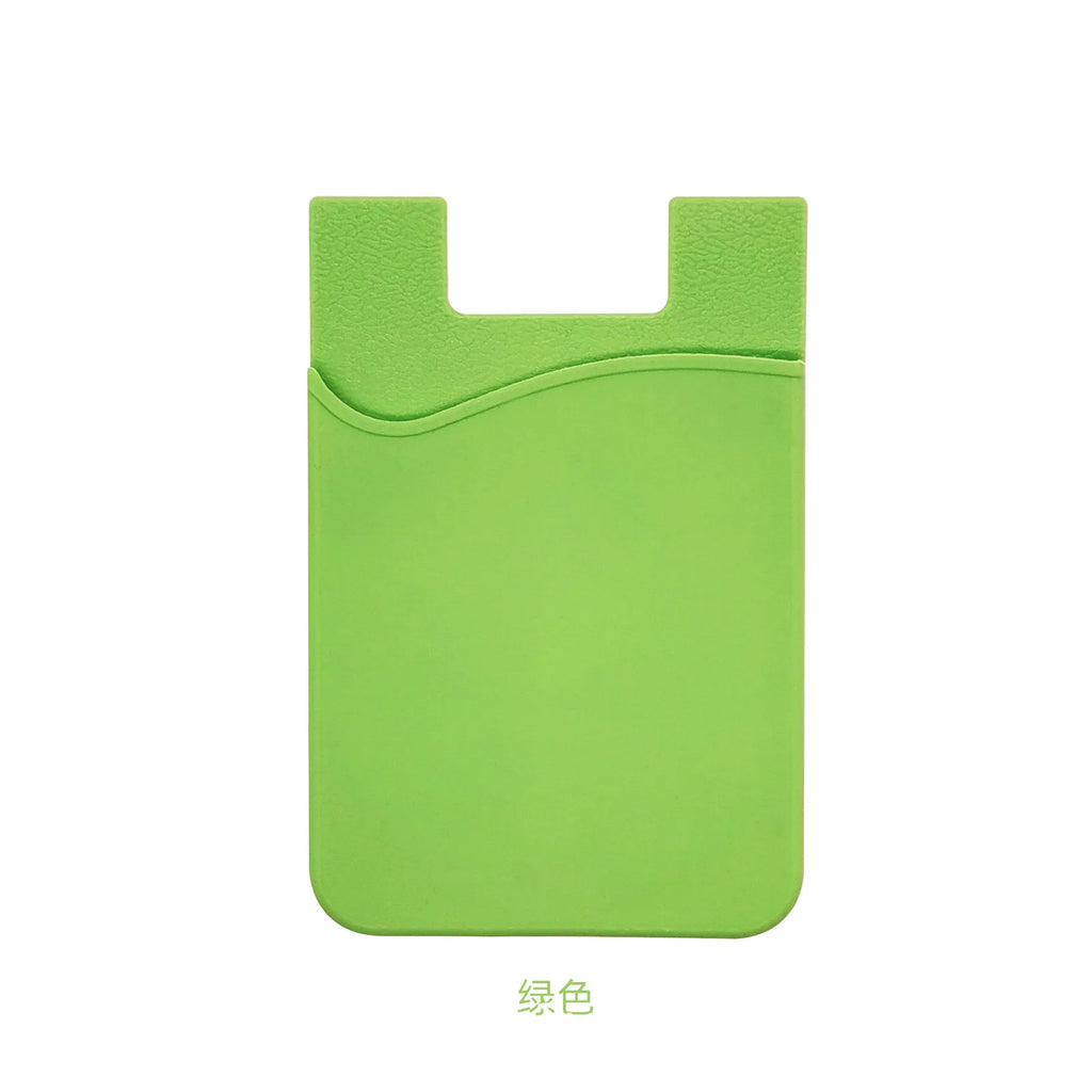 Custom logo Phone Card Holder, Silicone with Adhesive Stick-on Cell Phone Wallet