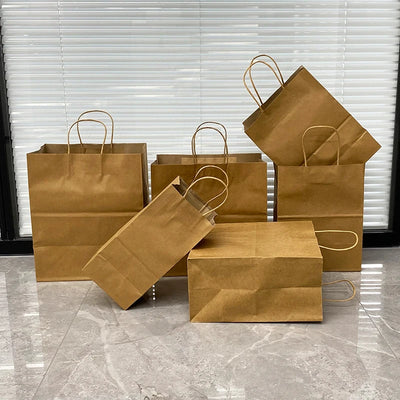 Kraft Paper Tote Bags | 5,000 Pcs MOQ, Custom Handle | Recyclable