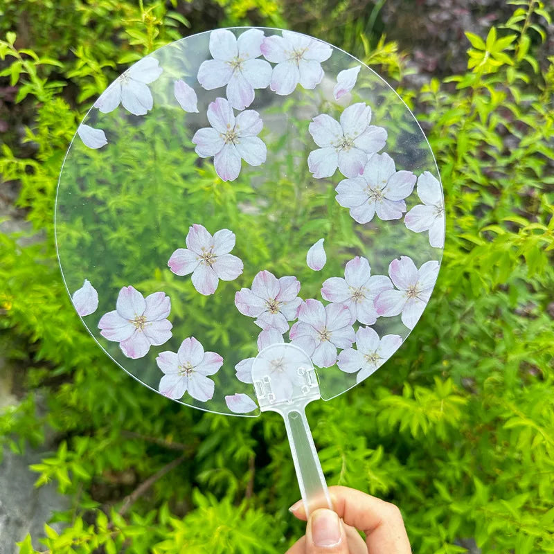 Custom Printed Transparent PP Hand Fan for Wedding Guests