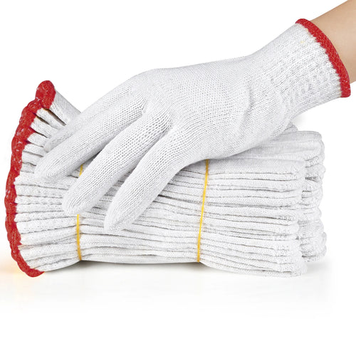 Custom Cotton Knit Work Gloves – Breathable, Anti-Slip & Cut Resistant for Safety & Labor