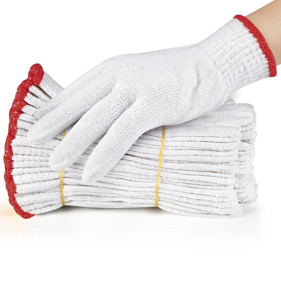 Custom Cotton Knit Work Gloves – Breathable, Anti-Slip & Cut Resistant for Safety & Labor
