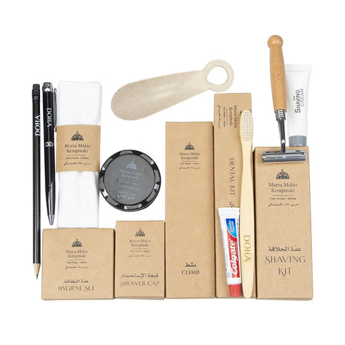 Luxury Eco Hotel Amenities Kit Biodegradable | Custom Guest Hygiene Set | Bulk Supply