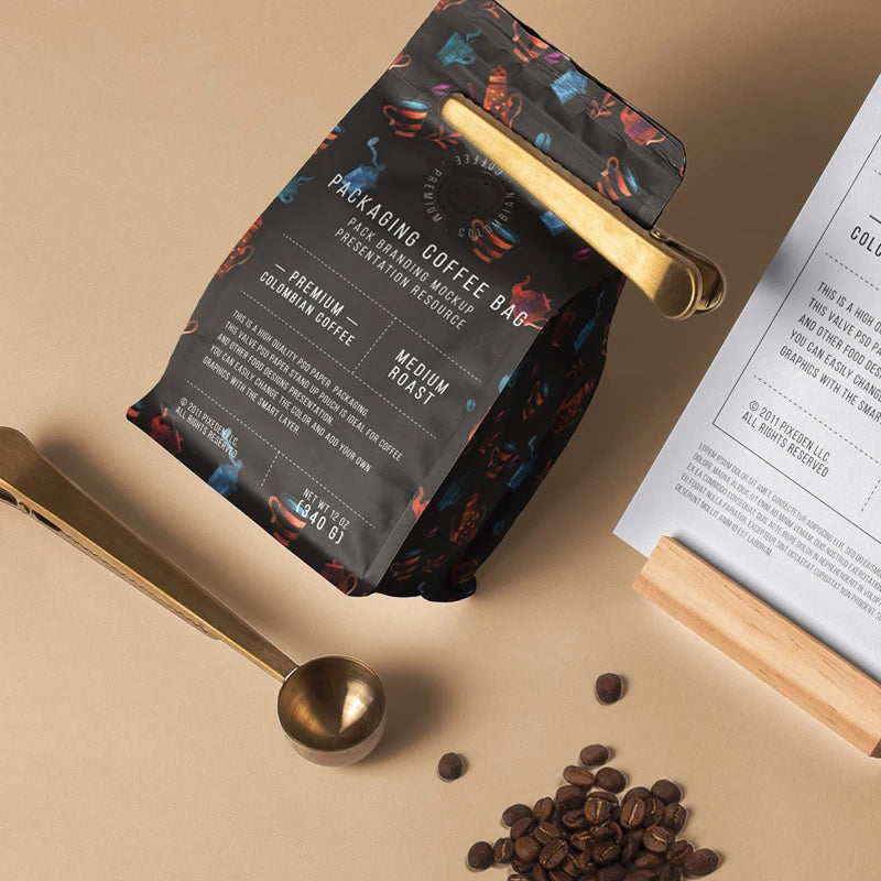 Custom Coffee Bags | 5,000 Pcs MOQ, Valve + Zipper | Food-Grade