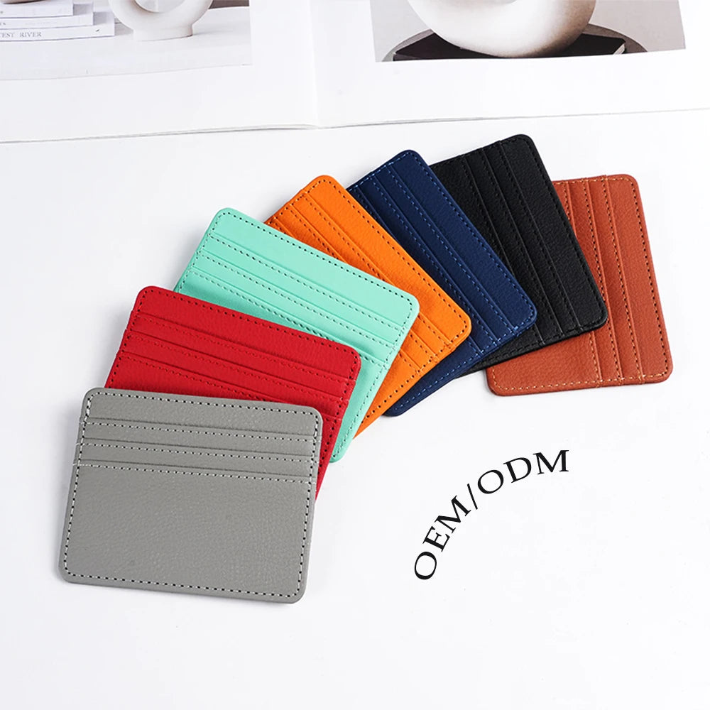 Custom PU Leather RFID Wallet | Soft Cow Pebble Credit Card Holder for Men Women | Bulk Corporate Gifts