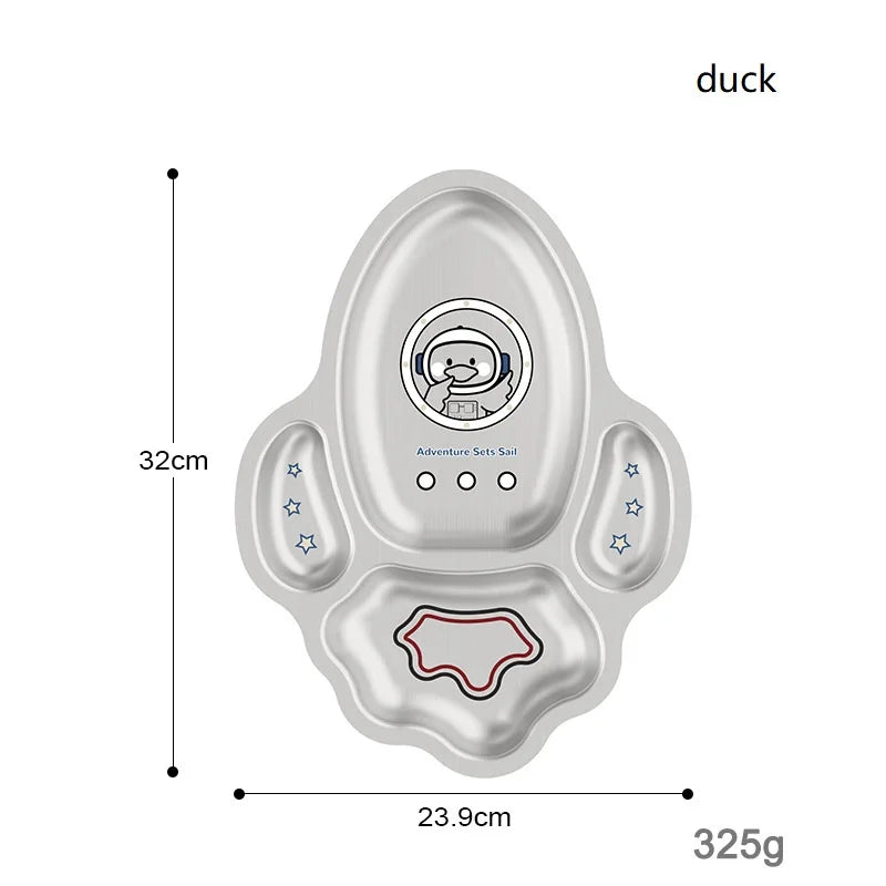 304 Stainless Steel Kids Divided Plate | 20x15cm | Dishwasher Safe | Custom