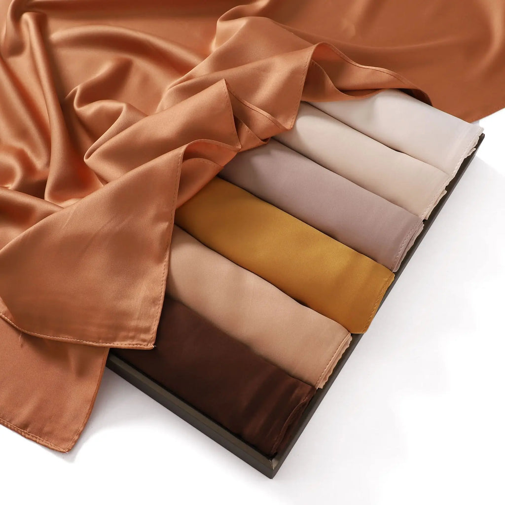 Custom Matte Satin Hijabs Wholesale | 20-Piece MOQ & 14-Day Lead Time | Eid Prayer Scarves