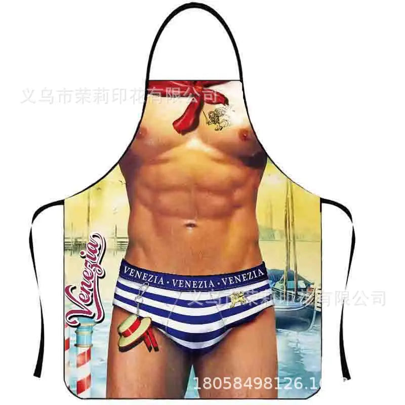 Waterproof Polyester Apron | 3D Printed Cartoon Barbecue Apron