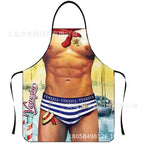 Waterproof Polyester Apron | 3D Printed Cartoon Barbecue Apron