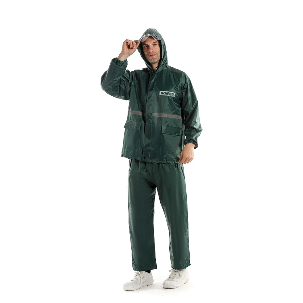 Custom Rainsuit with Pants 170T Polyester PVC | Waterproof Outdoor Rainwear for Camping & Tours | Bulk Wholesale