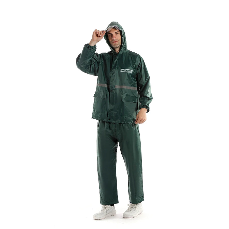 Custom Rainsuit with Pants 170T Polyester PVC | Waterproof Outdoor Rainwear for Camping & Tours | Bulk Wholesale
