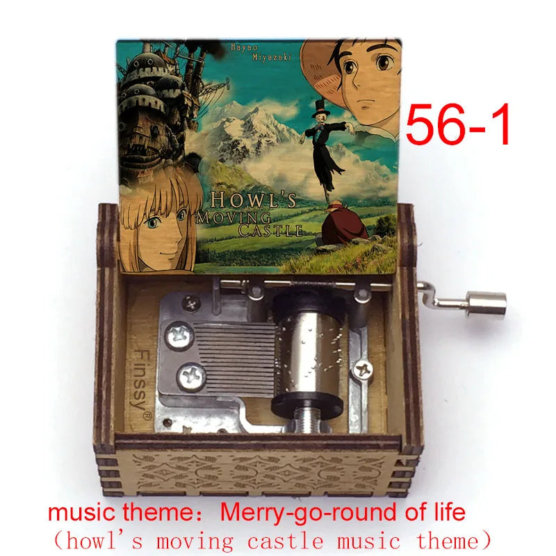 Wooden Hand-Cranked Music Box | Howl's Moving Castle | 10 MOQ | Custom