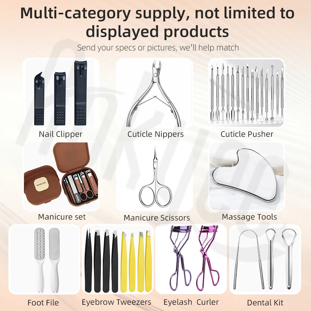 Custom Stainless Steel Manicure Set | 200-Piece MOQ | $0.24/Logo