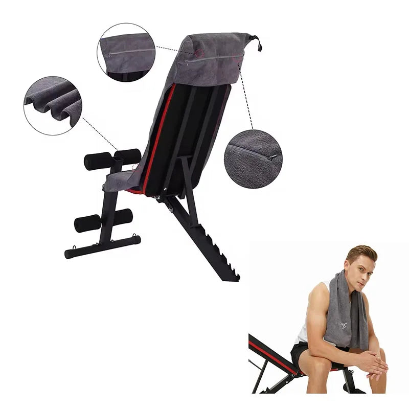 Custom Microfiber Gym Bench Towel with Zipper Pocket for Training, Studio Use & Wellness Programs