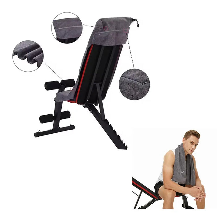 Custom Microfiber Gym Bench Towel with Zipper Pocket for Training, Studio Use & Wellness Programs