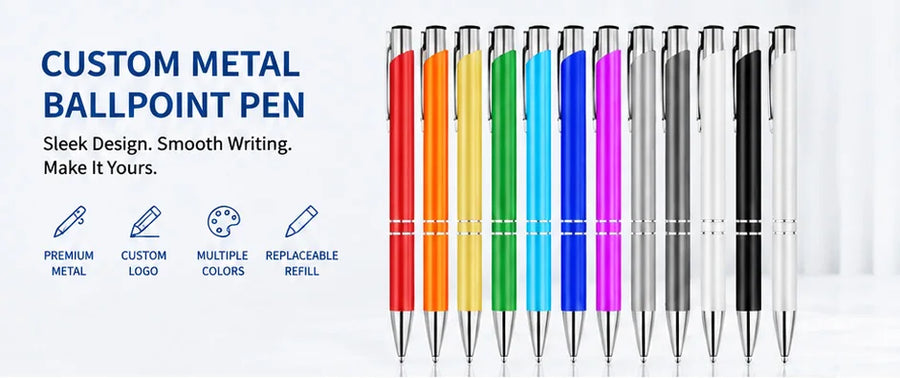 Custom Metal Pen with Logo | UV Printing | 1pc MOQ | 15-Day Lead