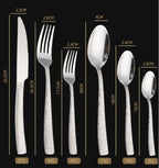 Hammer Pattern Tableware Set | 6-Piece Stainless Steel | Hotel MOQ 50