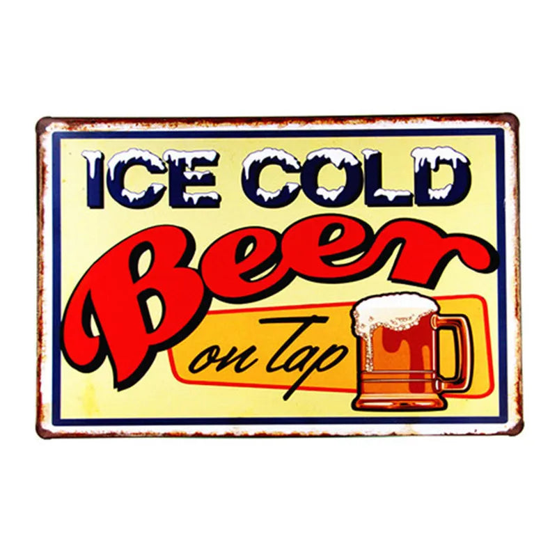 Custom Embossed Metal Sign 50pcs MOQ | Silk Screen, 6 Materials, Vintage Bar Wall Decor
