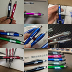 Custom 3-in-1 LED Pens 100 MOQ | Laser Engraving Stylus Promotional Gifts