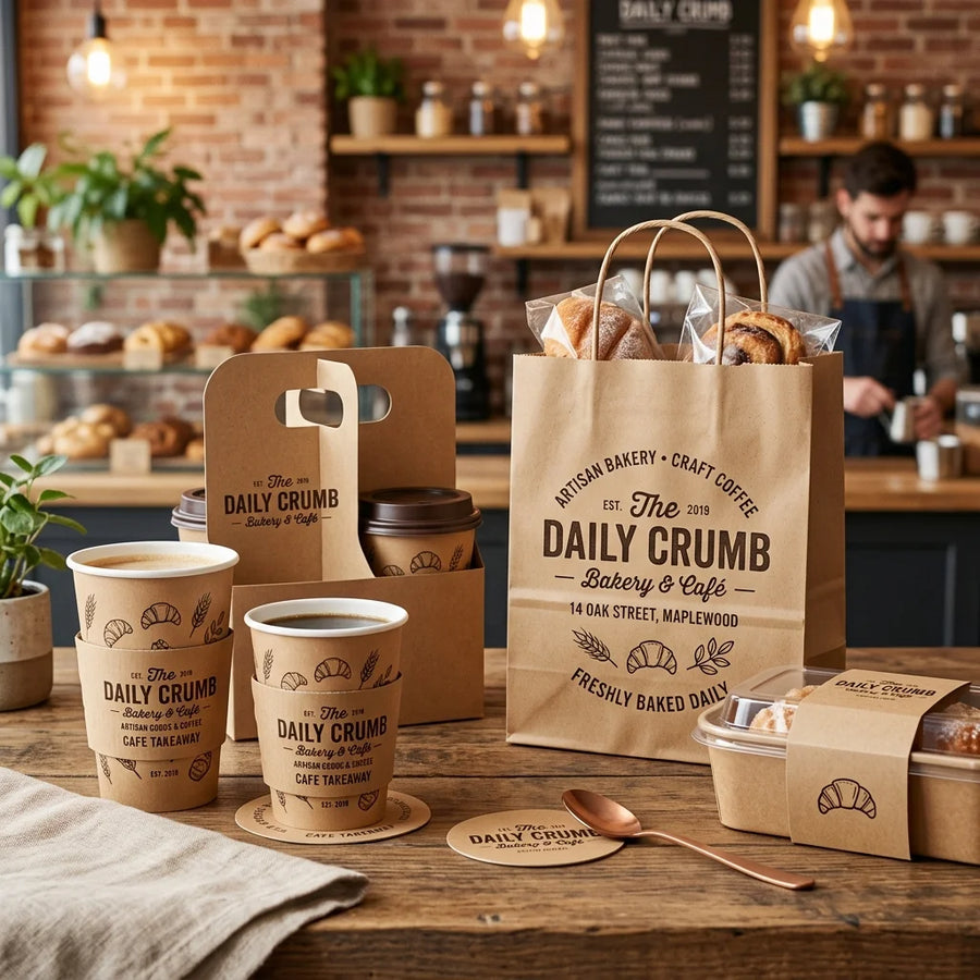 FDA Certified Kraft Cup Sleeves | Double Wall | Custom Logo | 2000pc MOQ