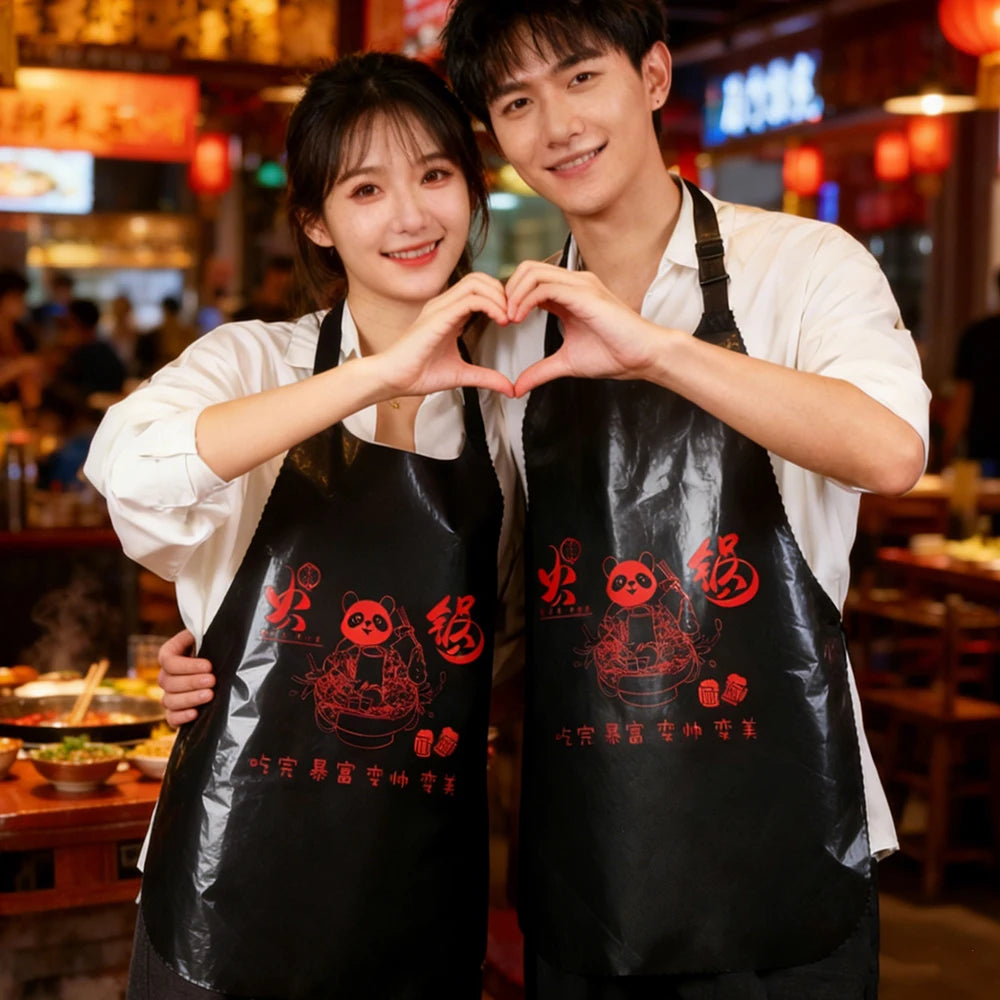 Custom Non-Woven Disposable Aprons with CMYK Logo Printing | 1,000 MOQ for Food Service Branding
