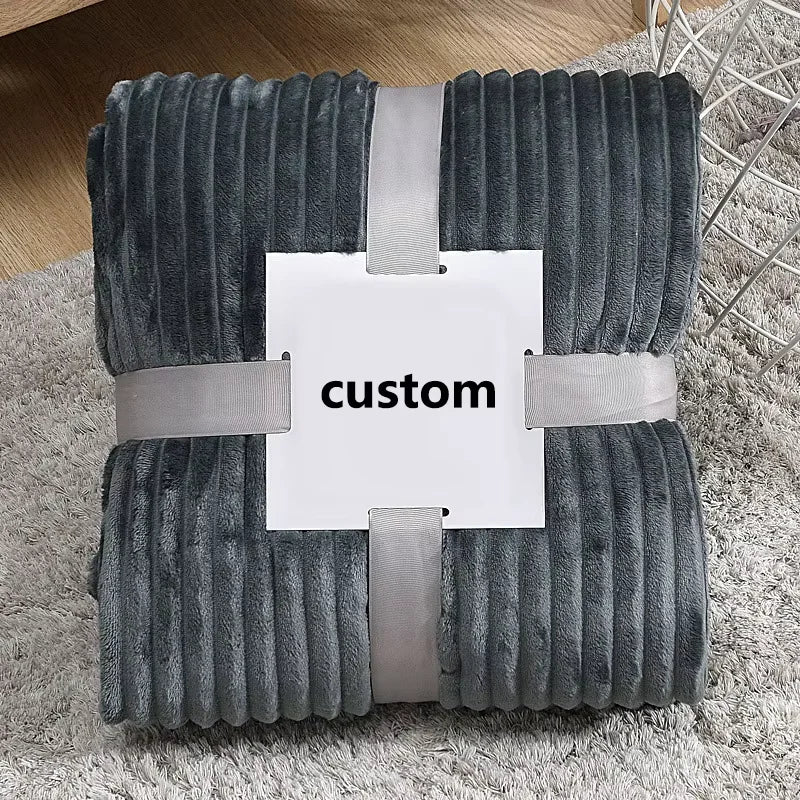 Custom Printed Polyester Blanket | 500 Pcs MOQ Home Decor Throw