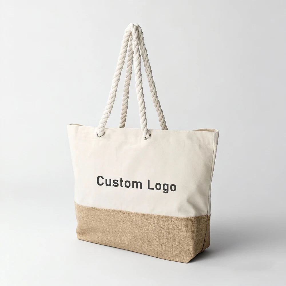 Custom Oversized Canvas Tote Bag with Logo | 100 MOQ