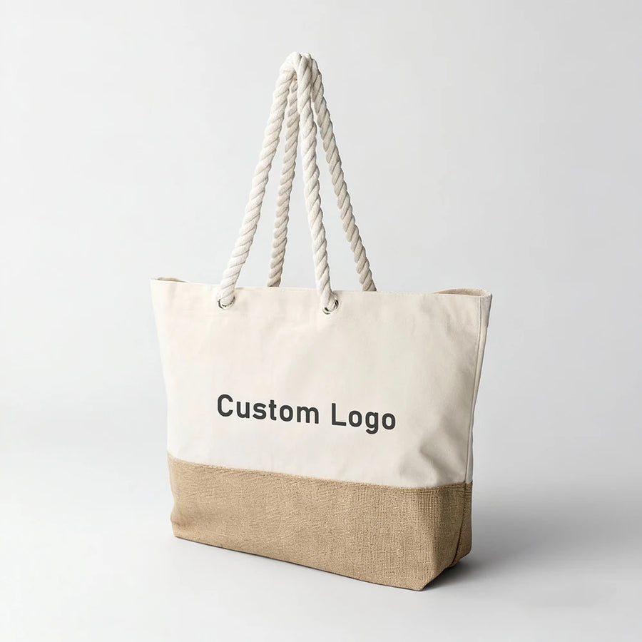 Custom Oversized Canvas Tote Bag with Logo | 100 MOQ