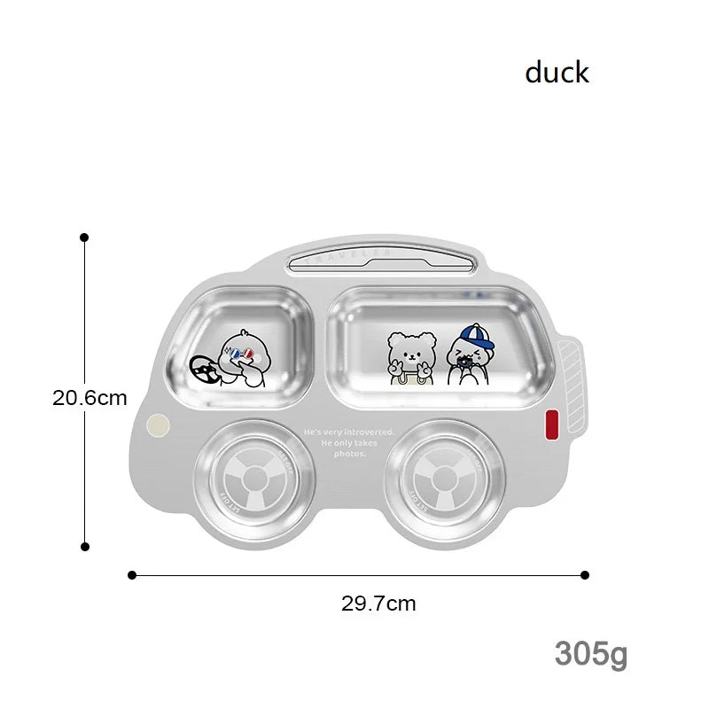 304 Stainless Steel Kids Divided Plate | 20x15cm | Dishwasher Safe | Custom