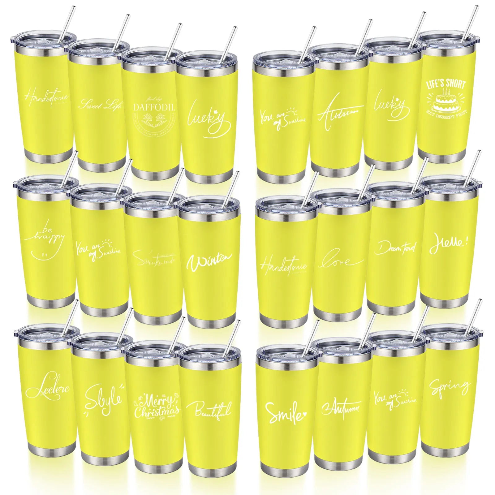 20oz Powder Coated Stainless Steel Tumbler with Lid and Straw Hole for Coffee, Travel and Laser Engraving