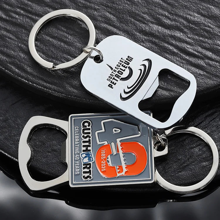 Custom Zinc Alloy Bottle Opener Keychain | 2D 3D Logo