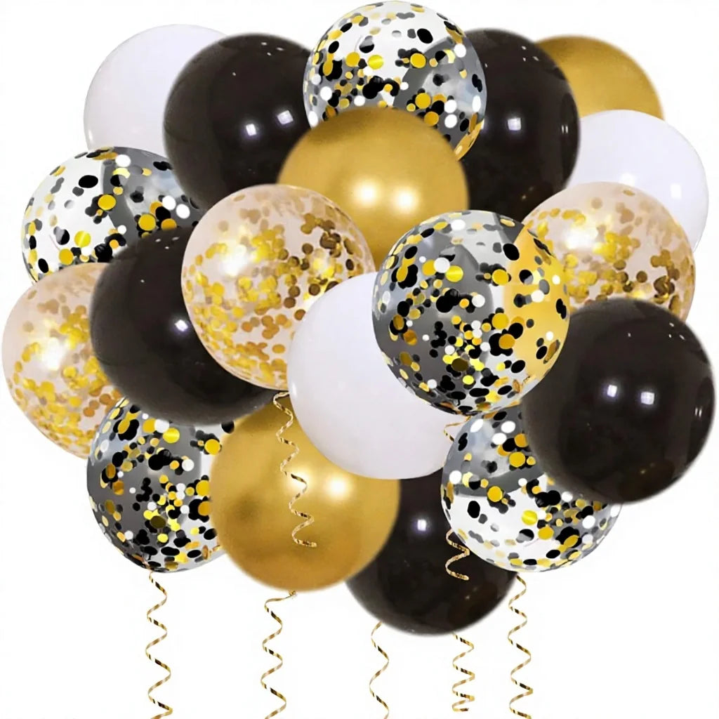 Gold and Black Latex Balloons | Custom Sets | MOQ 5
