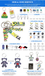 Custom Jamaica Themed Keychains with Logo | Zinc Alloy Enamel