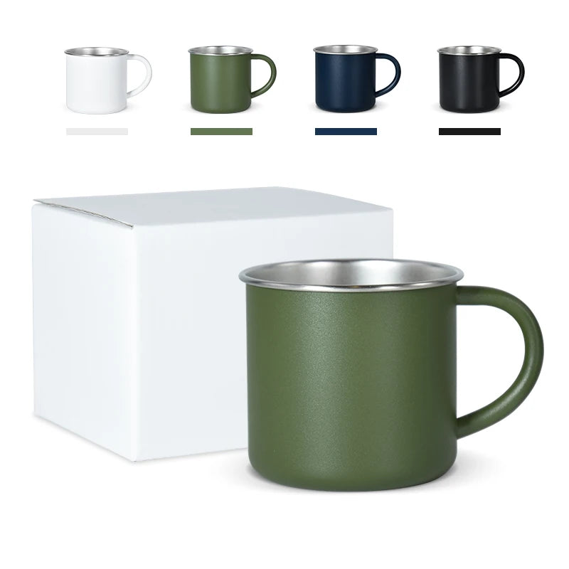 Custom 400ml Stainless Steel Camping Mug | 120 Pcs MOQ Powder Coated