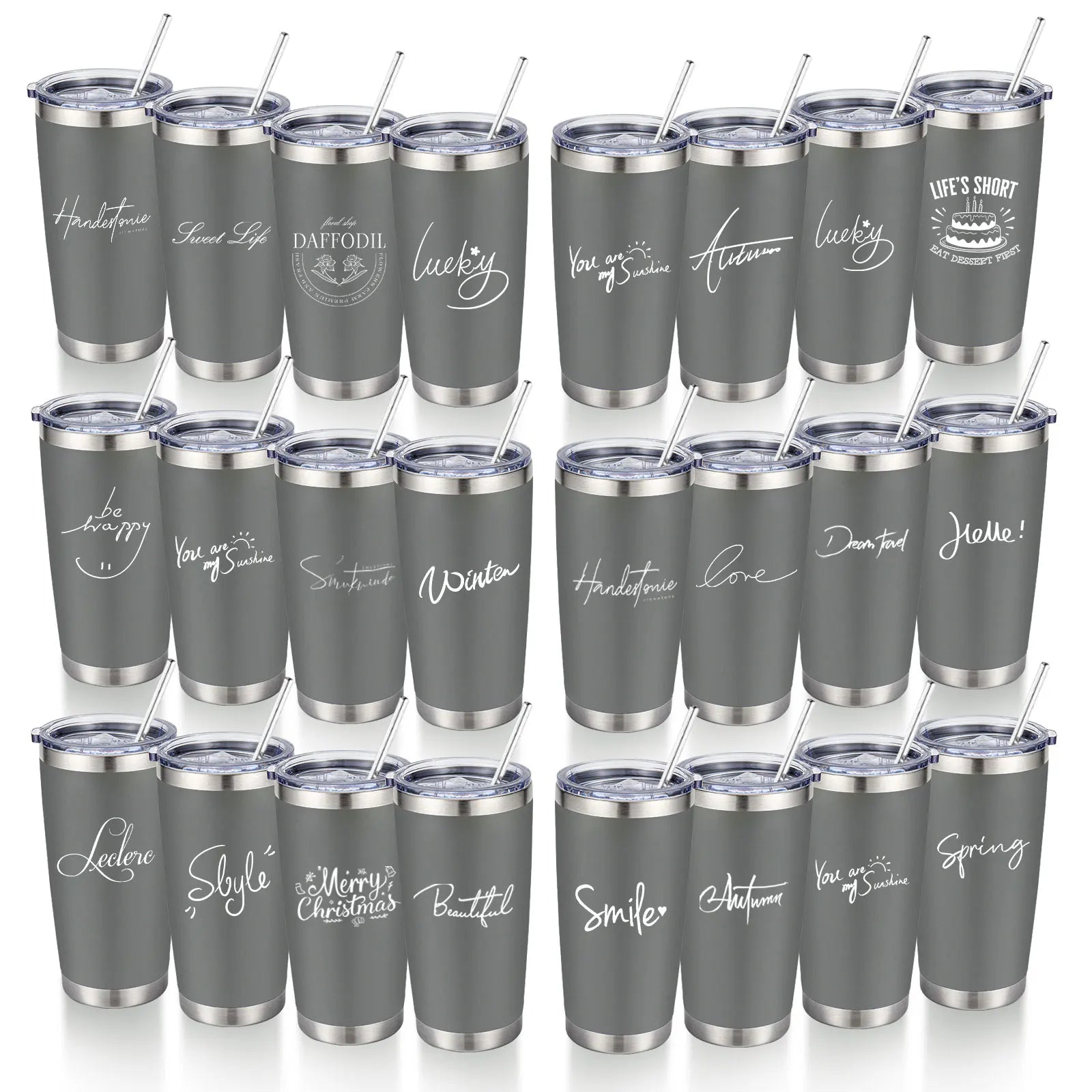 20oz Powder Coated Stainless Steel Tumbler with Lid and Straw Hole for Coffee, Travel and Laser Engraving