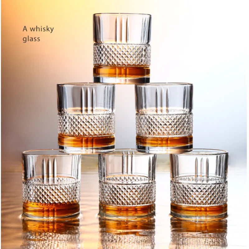 Custom Carved Diamond Whiskey Glasses | 300ml | OEM Service