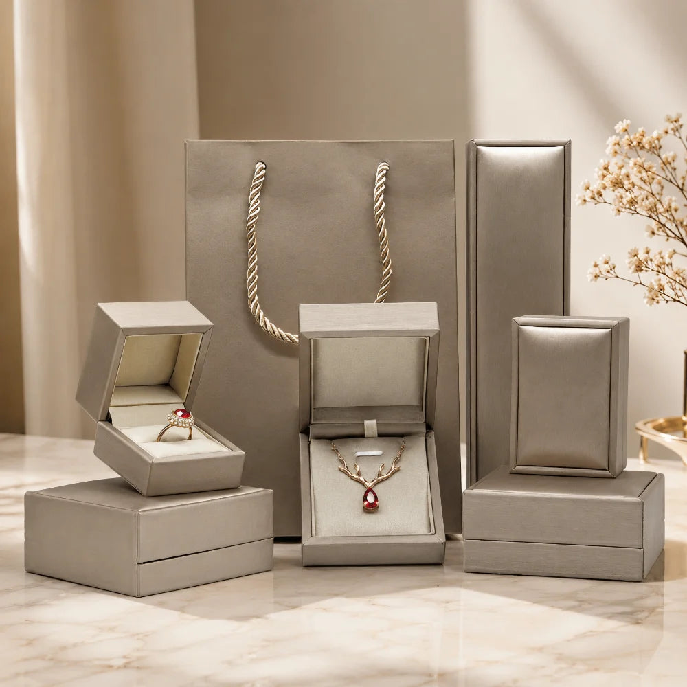Custom PU Leather Jewelry Boxes with Logo | MOQ 100
