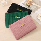 Custom Velvet Cosmetic Bags with Logo — Zipper Closure, Embroidery & Woven Labels