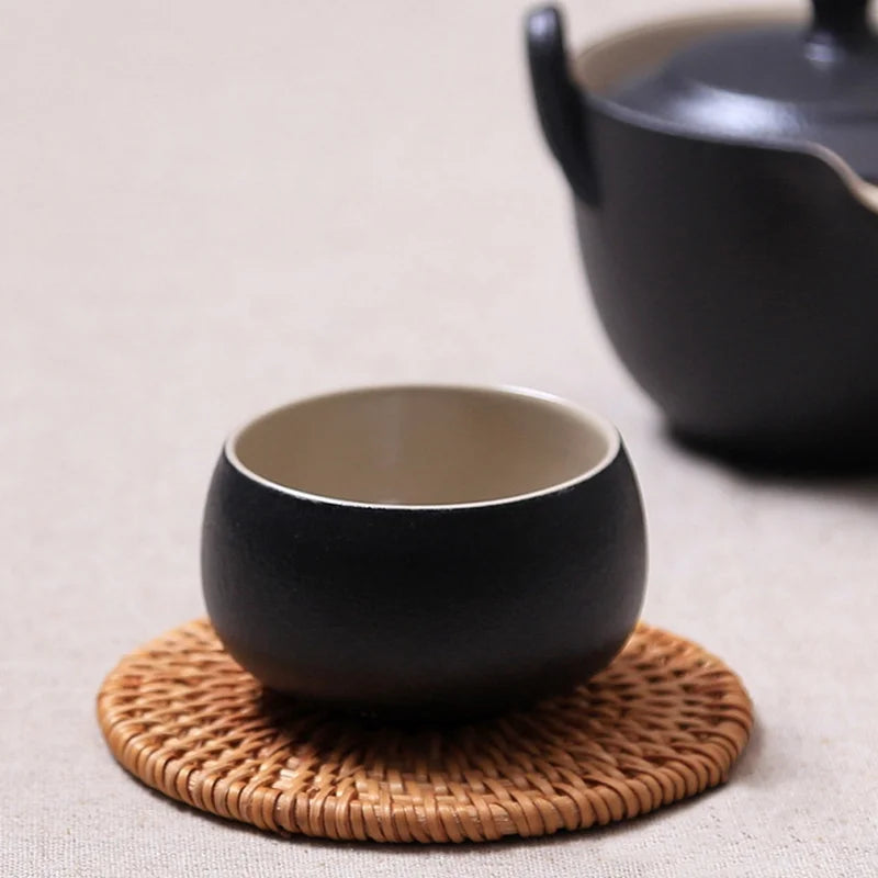 Rattan Weave Coaster Set 6Pcs | Heat Resistant | Custom Material MOQ 500