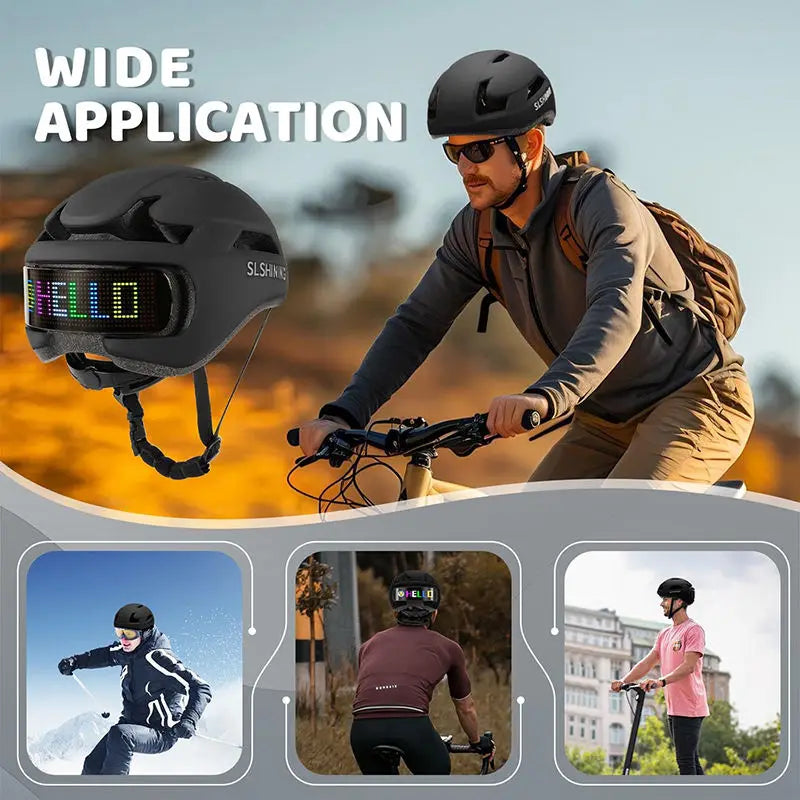 LED Screen Bicycle Helmets with Logo | Adult Cycling Road Bike