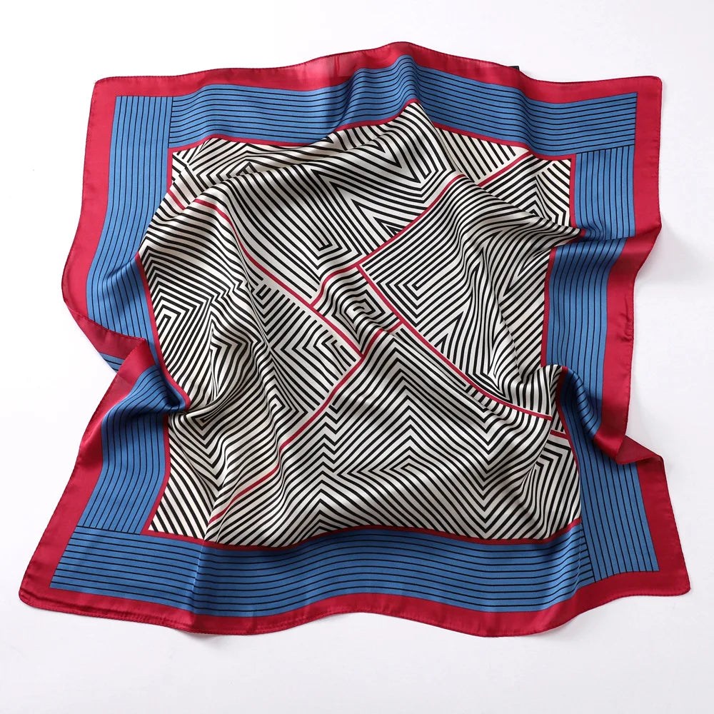 Square Silk Scarf | Digital Print | Custom Logo | 100 MOQ | Women's Fashion