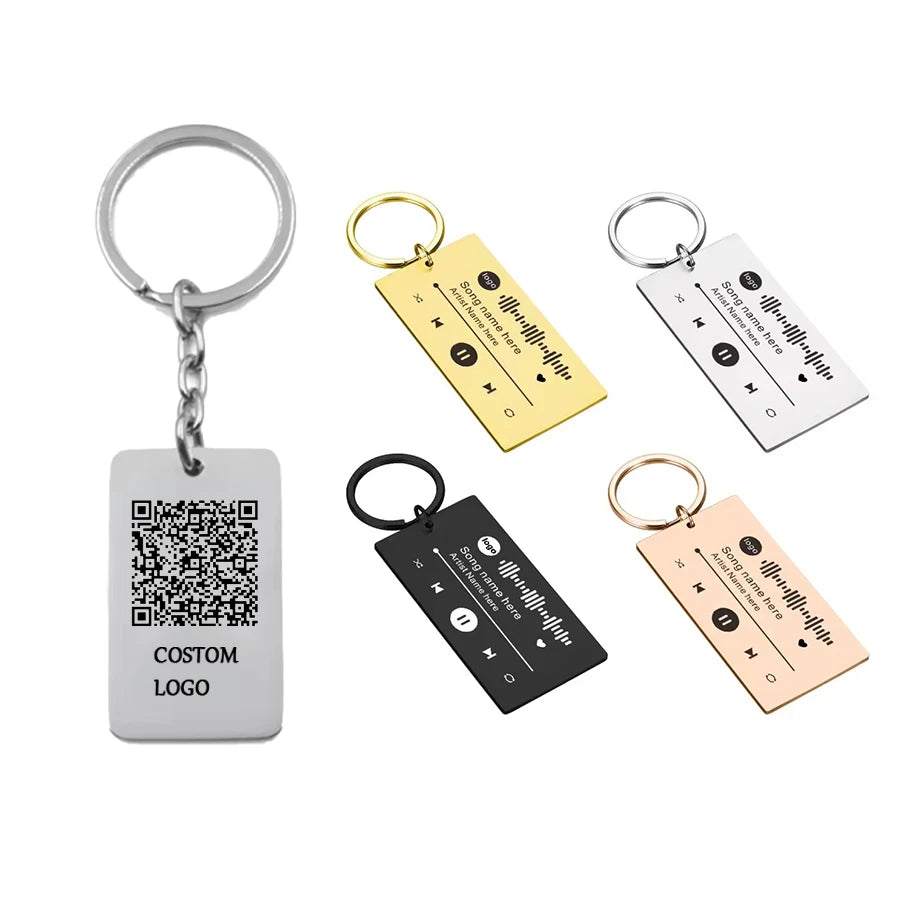 Custom QR Code Keychain Laser Engraved | 100 Pcs MOQ Aluminum Keychain