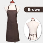 Custom Logo Unisex Bib Aprons with 2 Pockets for Cooking Kitchen Advertising Adjustable Waterproof Extra Large Long Ties Apron
