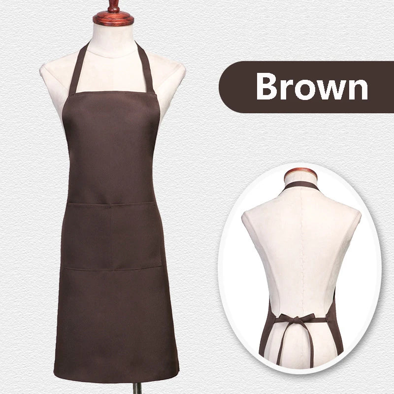 Custom Logo Unisex Bib Aprons with 2 Pockets for Cooking Kitchen Advertising Adjustable Waterproof Extra Large Long Ties Apron