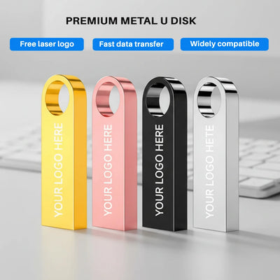 Slim Metal USB Flash Drive with Custom Logo for Everyday File Storage