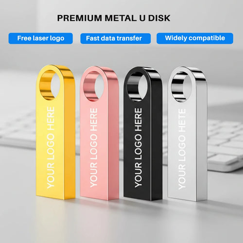 Slim Metal USB Flash Drive with Custom Logo for Everyday File Storage